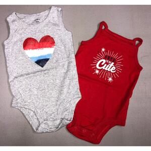 Lot of 2 Baby girl One Piece Rompers NWOT 9 Months